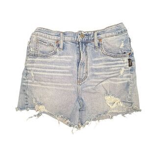 Silver Jeans Light Wash High Rise Distressed Cut Off Denim Shorts